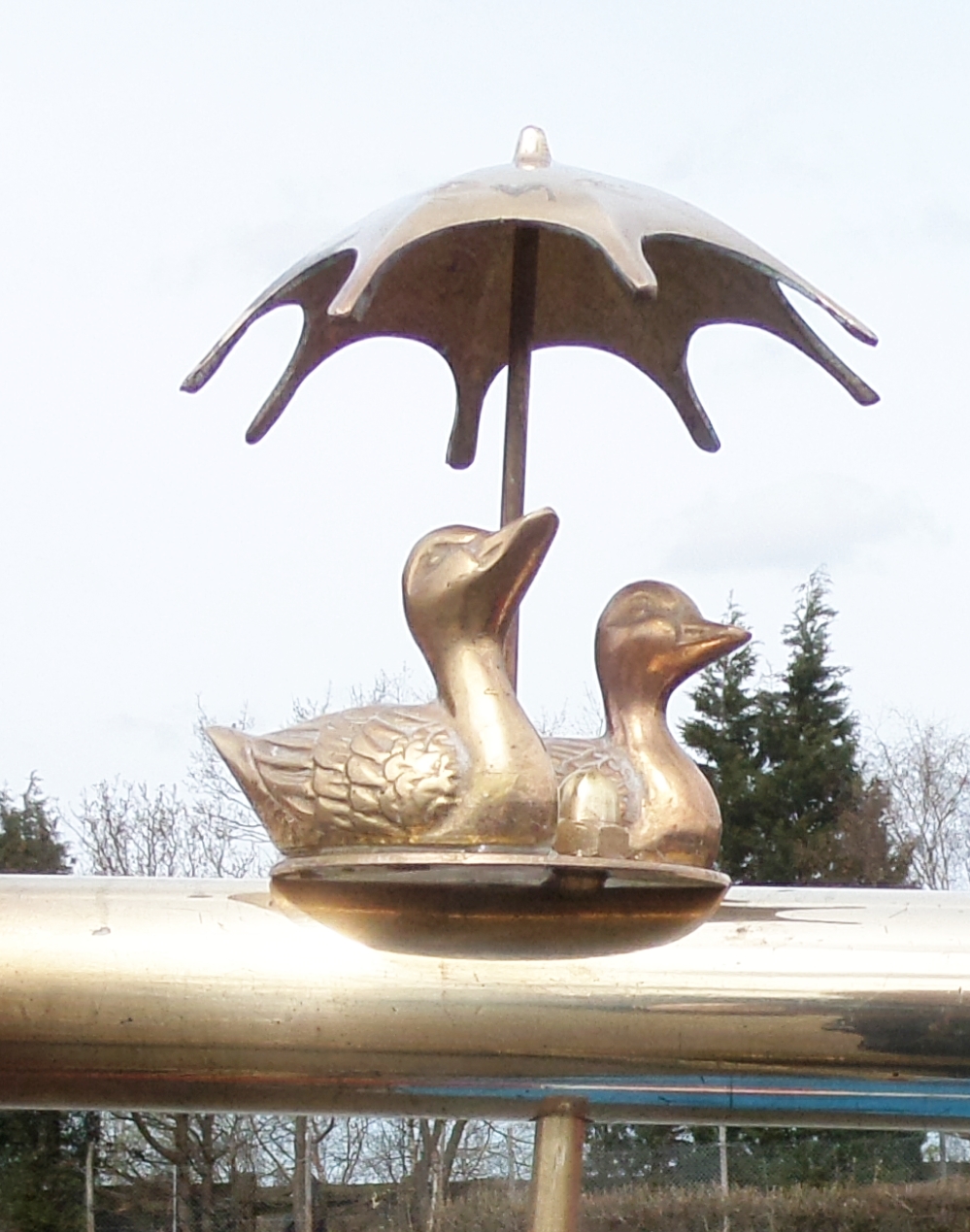 Ducks under Umbrella Tiller Pin